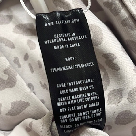 Anthropologie Allfenix Sports Bra Cheetah Dark Stone Sand M Medium New - Picture 4 of 6